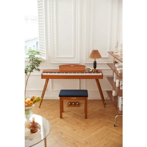 Donner Wooden Piano Stool with Sheet Music Storage, Keyboard Bench, Stable, Comfortable, Sturdy, Non-Slip, 140kg Weight Capacity, 52cm Wide X 34cm Dee