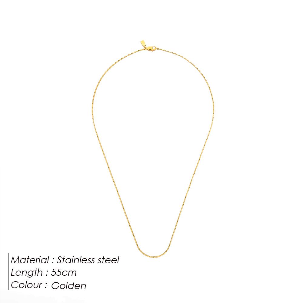 EManco Men s Stainless Steel Link Chain Necklace Trendy Hip Hop Style Collarbone Chain 55CM