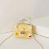Baby Girl's Bag Bead Handle Shoulder Bag Children's Crossbody Bag Kids Bag With Self-Adhesive Patch