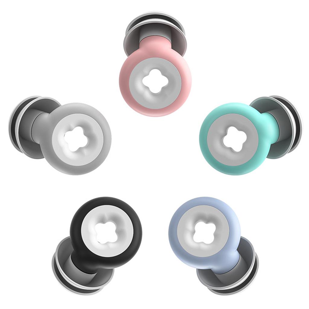 Noise Cancelling Ear Plug Silicone Reusable Portable Sound Blocking Ear Plug for Sleeping Black