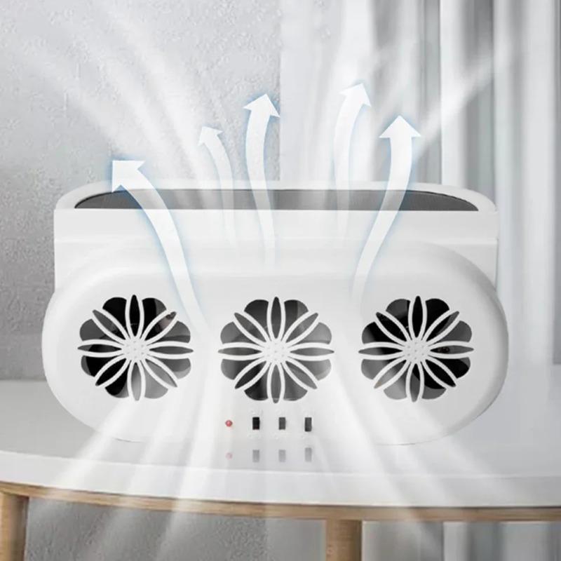 USB Powered Solar Car Exhaust Fan Ventilation Cooling Smoke Exhaust with Dual Fan for Car SUV Air Circulation Portable