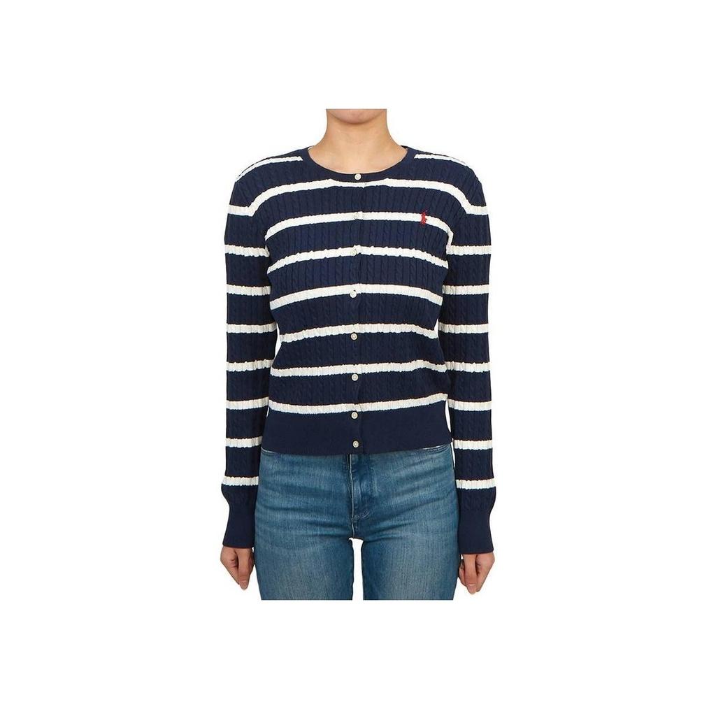 Polo Ralph Lauren Sweater Striped Print Single-Breasted Casual Kids Tops Blue White 313925609-002