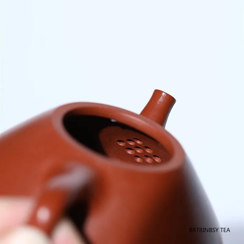 Chinese Yixing Purple Clay Teapot Raw Ore Zhu Mud Beauty Tea Pot Handmad Triangular Shape Kettle Household Zisha Tea Set 100ml