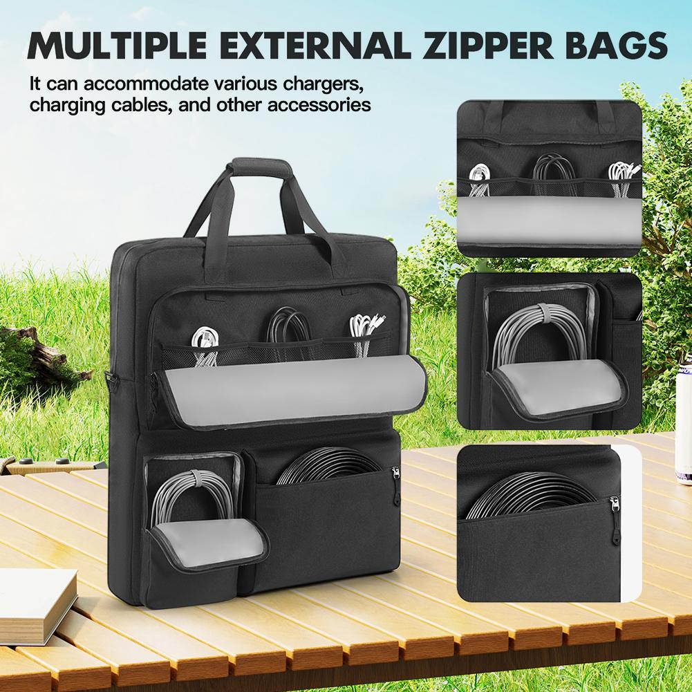 Solar Panel Carrying Case Large Capacity Solar Panel Storage Bags Padded Travel Solar Panel Organizer for EF ECOFLOW 160W & 220W