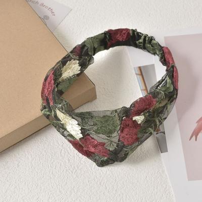 Wide Side Flower For Girls Fashion Hairbands Korean Head Wrap Mom Headdress Women Lace Headband