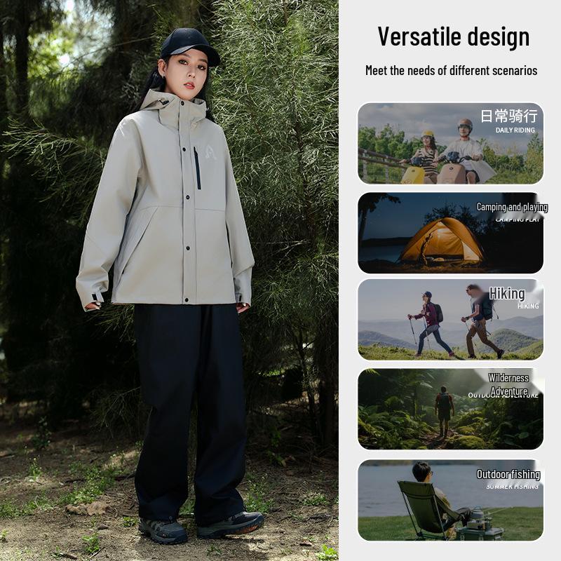 Unisex Full-Body Waterproof Raincoat Set for Cycling & Hiking