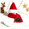 2Pcs/Set Winter Dog Scarf Collar Christmas Cat Scarf Hat Small Dog Accessories  for Puppy Kitten