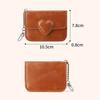 Fashion Women PU Leather Card Holder Cute Heart Shaped Small Wallet Multi-card Card Holder Travel Cash Coin Bag