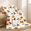 Cute Blanket Pumpkin Spiderweb Witch Hat Black Bat Leaf Blanket Soft Warm Comfortable And Lightweight Blanket Suitable for Sofa Li