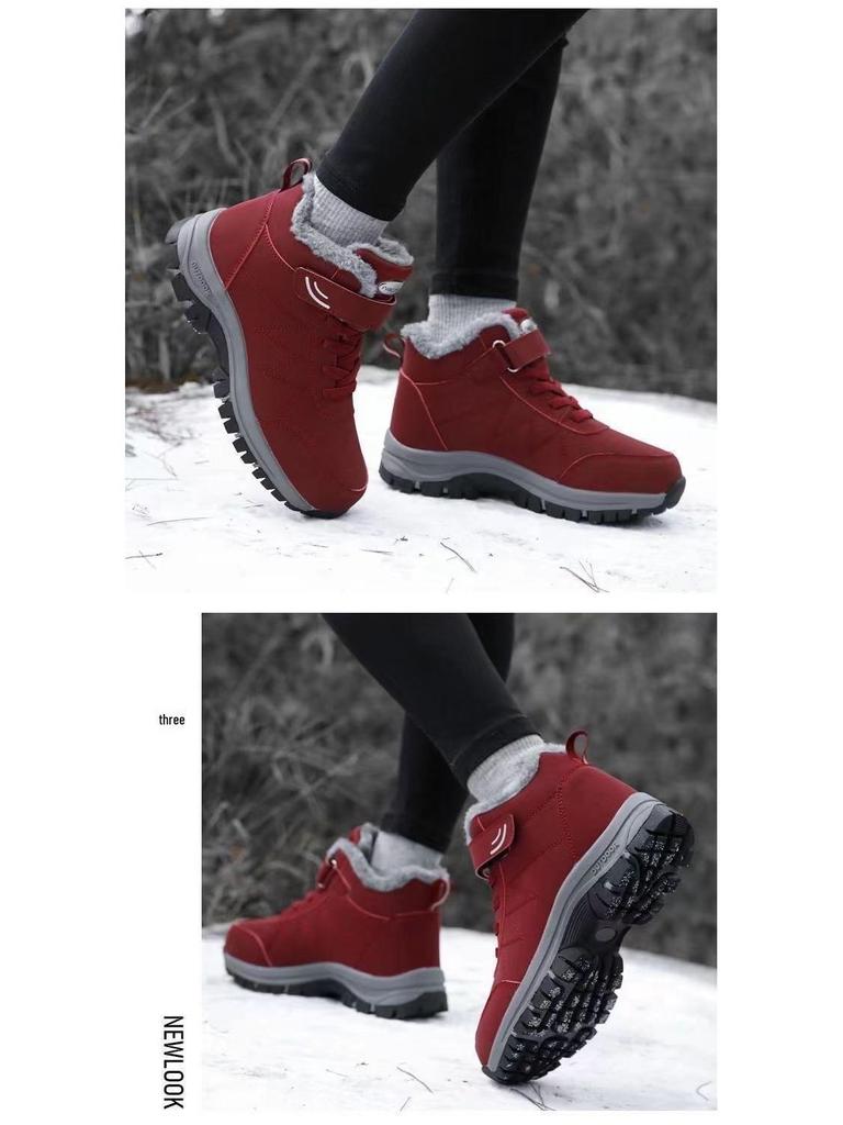 Men's Soft-Soled Non-Slip Winter Shoes, Plush Cotton Lining - Ideal for Middle-Aged and Elderly Walking and Snow Boots