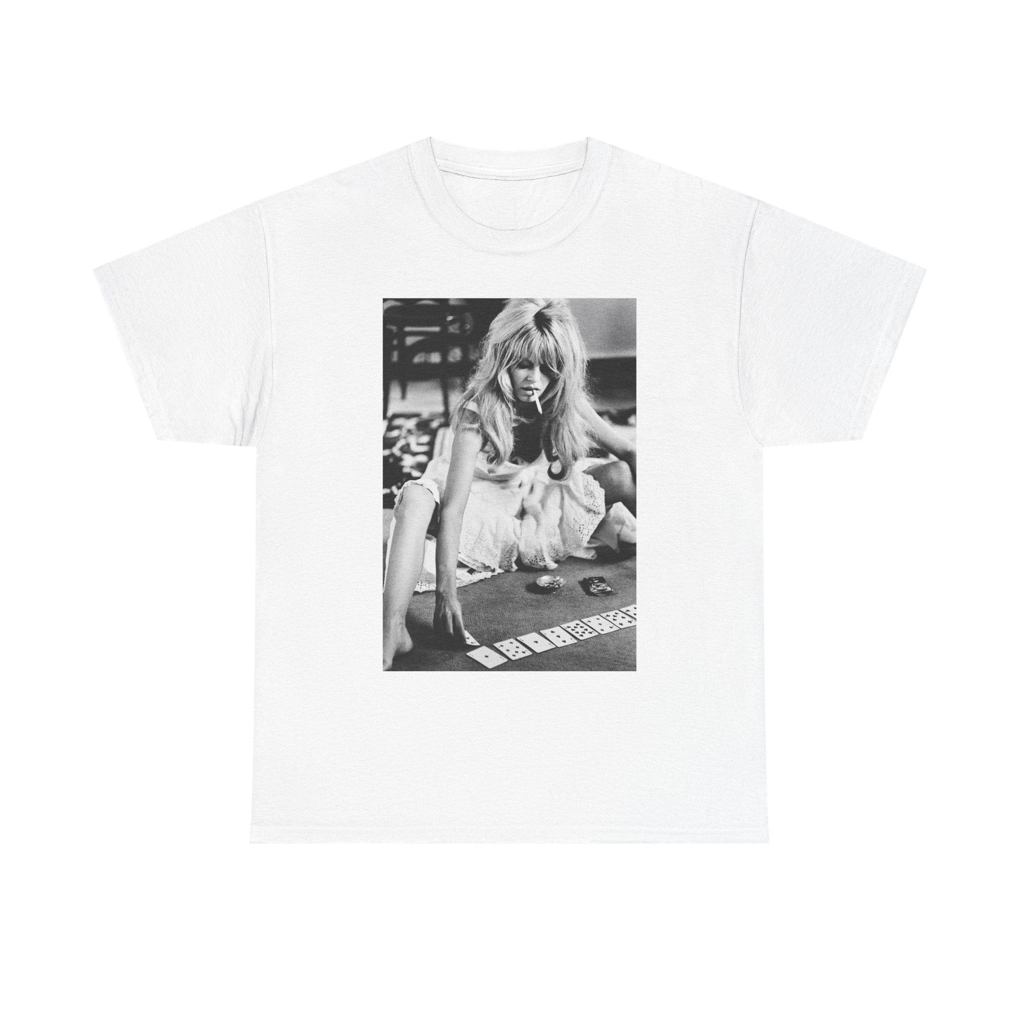 

Vintage Rage Brigitte Bardot Play Card T-Shirt for Men Women Leisure Sports Clothing T-shirts Oversize Unisex Tops S білий