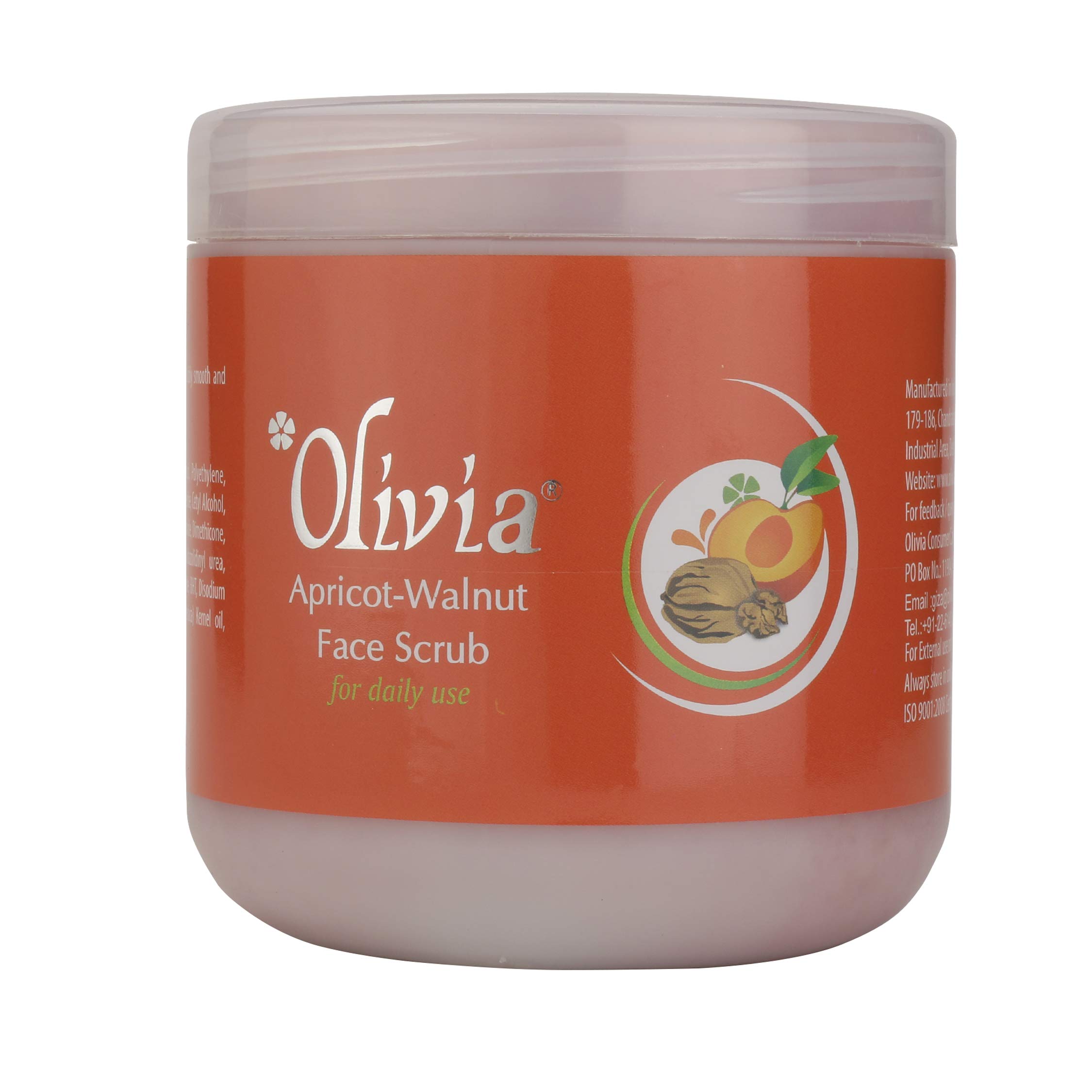 Olivia Apricot Walnut Face Scrub 800g | Natural Skin Care Exfoliating Cream for Women & Men | Removes Dead Cells | Unclogs Pores | Glowing Smooth R