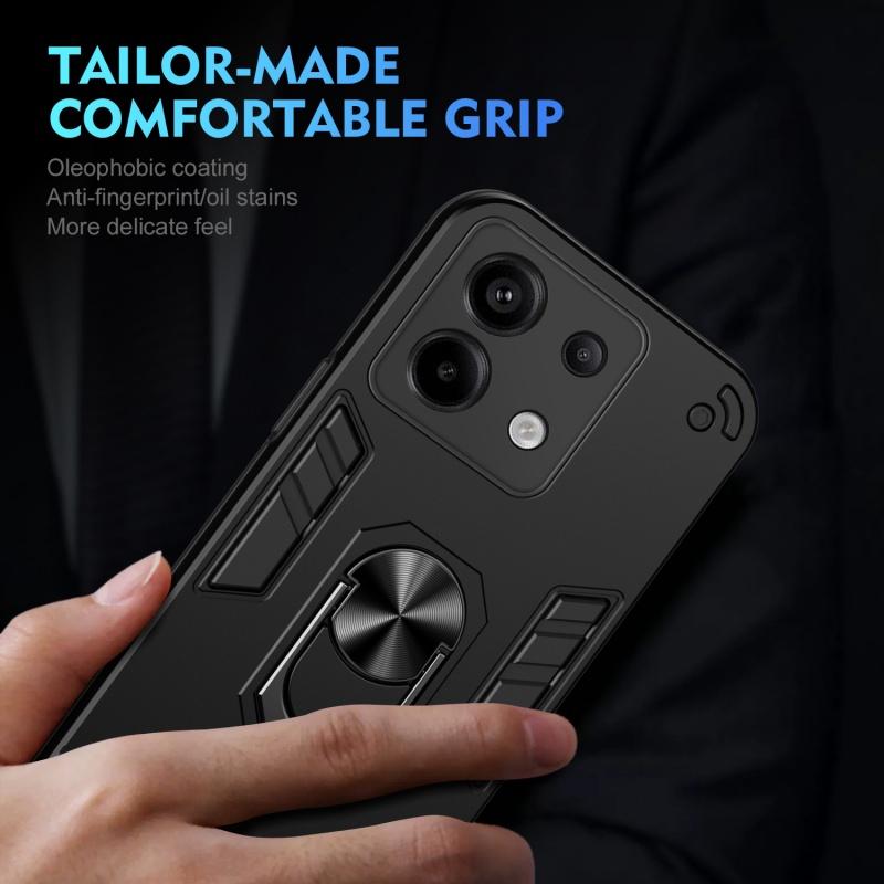 For Xiaomi Redmi Note 14 13 Pro Case Magnetic Holder Ring Armor Shockproof Cases For Poco X6 X5 Pro Back Cover