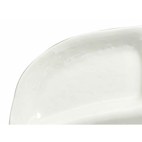 Mino Ware Lunch Plate, Single Plate, Approx. 24 X 18 Cm, Microwave and Dishwasher Safe, White Glaze, 133-81015
