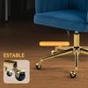 Office Chair With Velvet Wheels Padded Backrest Adjustable Height High Resilience Foam Blue