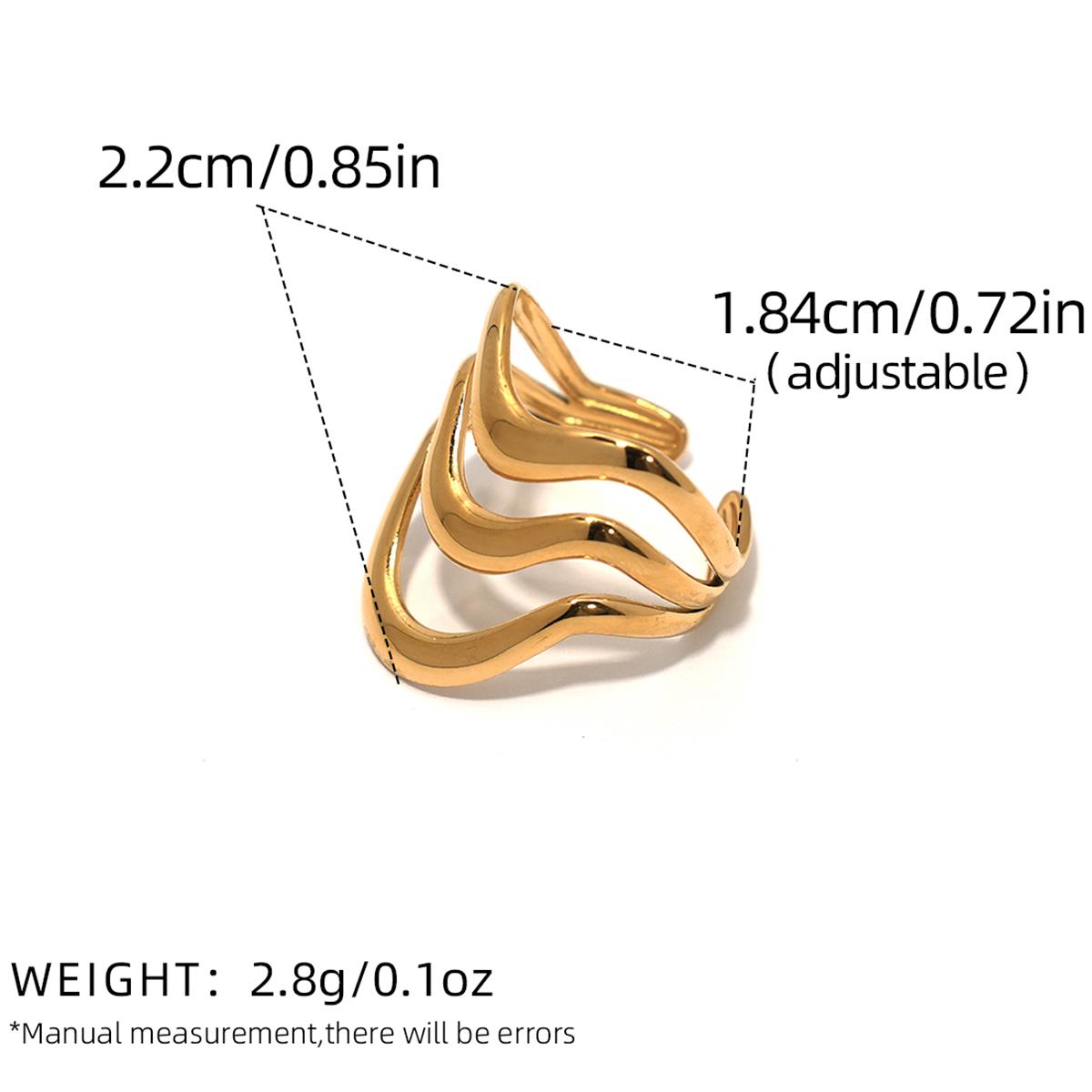 

Minimalist Linear Geometric Design Ring Stainless Steel Hollow Irregular Stackable Ring Women s Accessories Party Gift Vacation resizable