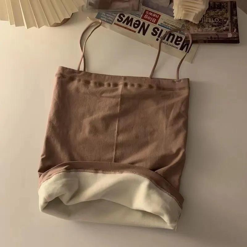 

Зимний бархатный утолщенный тонкий плечевой ремень слинг терможилет для девочек-студенток утепленное нижнее белье сохраняющее тепло внутренняя нижняя рубашка average size 80-65kg