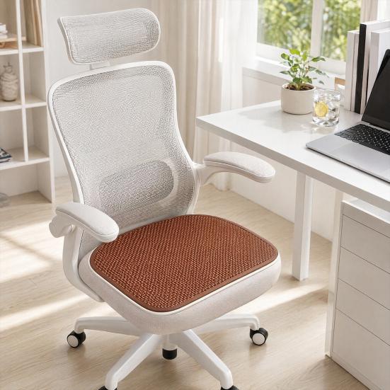 Handwoven Rattan Seat Cushion, Summer Breathable Square Chair Mat, Anti-slip Cooling Sitting Pad for Dining & Office Chairs