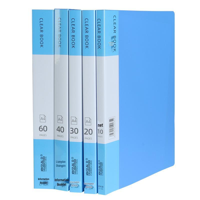 A4 Document Binder with Colored Paper Clips - Transparent Loose-Leaf Organizer for Students and Office Use