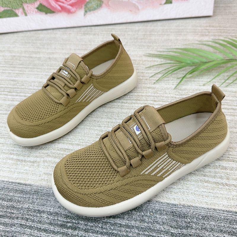 

2025 ****** new ******* cloth shoes women s flat-bottomed fly-woven casual, lightweight and breathable single shoes s**t-soled non-slip mother shoes 36 верблюд