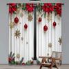 Flat Printing Christmas Hot Curtains Festive Ornaments Digital Printed Polyester Drapes Birthday Party Use Set Of 2 Made