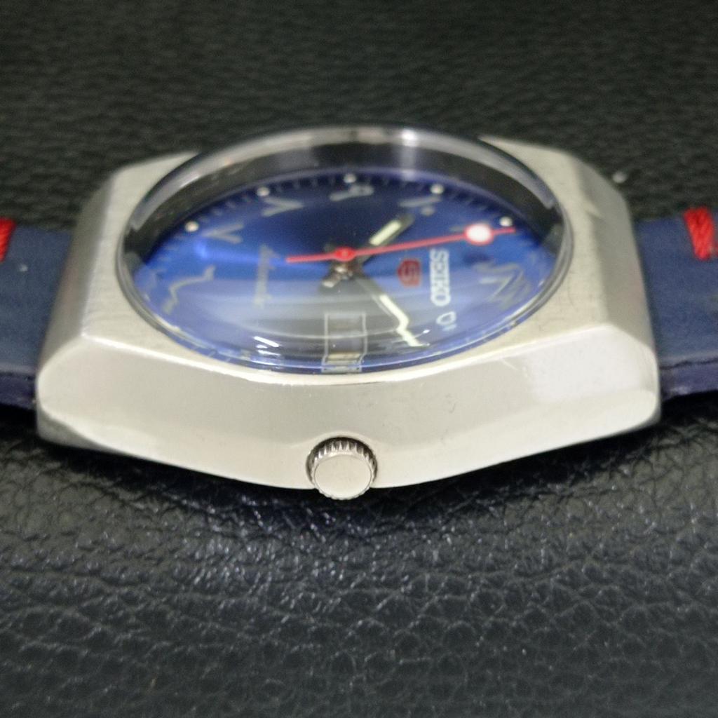 JAPAN VINTAGE SEIKO 5 AUTOMATIK 6319A HERREN ARABISCHES BLAUES ZIFFERBLATT UHR a701418-5