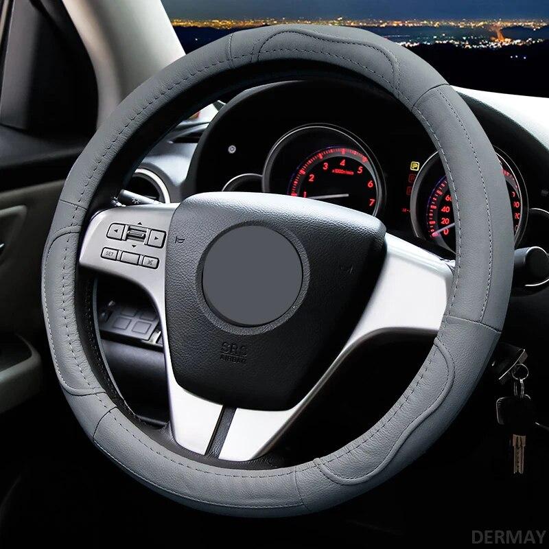 Genuine Leather Car Steering Wheel Cover Non-slip for All Mazda 3 2004-2013 2009 2014 2015 Mazda Axela Auto Accessories