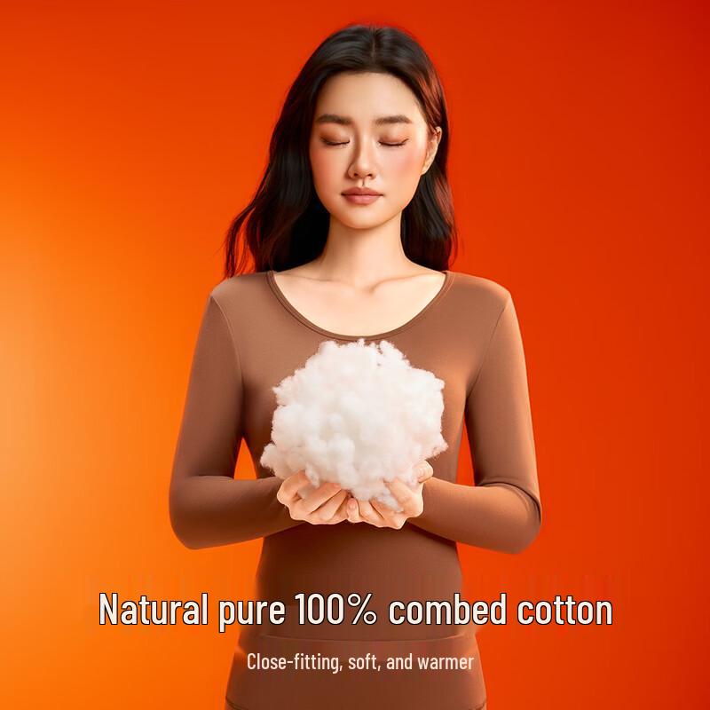 YOUKESHU Women's 100% Cotton Antibacterial Thermal Underwear Set
