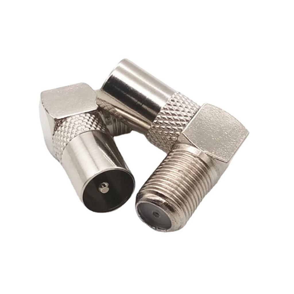 Legierungswinkelstecker auf F-Buchse Adapter Festziehgewinde Design Metalltextur Perfekt für TV-Geräte