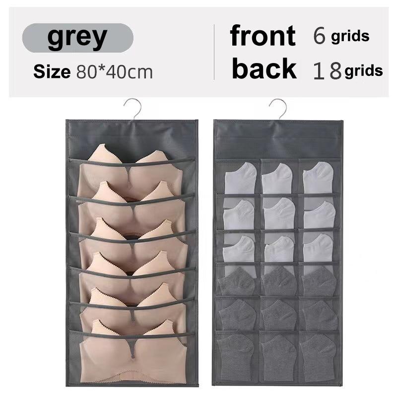 

Double Sides Hanging Storage Bag Underwear Socks Bras Foldable Organizer Home Use Wardrobe Hanging Bag