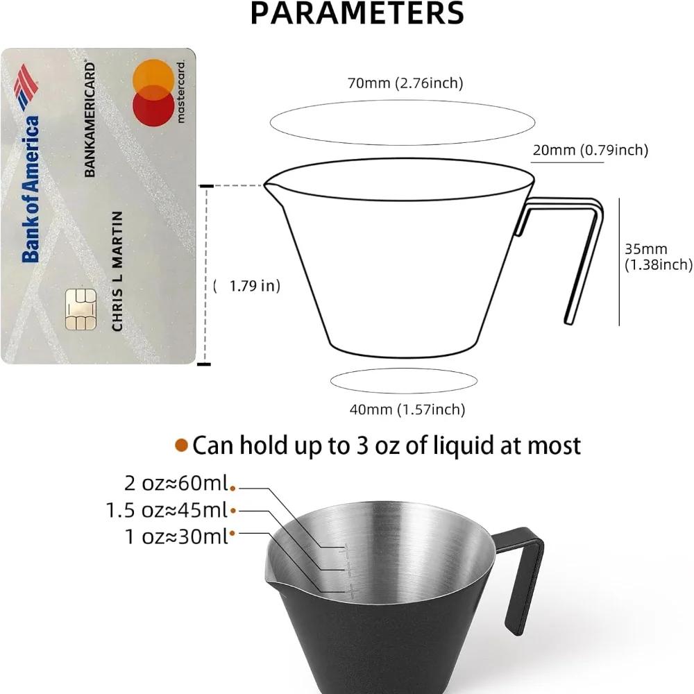 Hot Espresso Measuring Cup Sauce Cup Espresso Shot Glasses 2oz Stainless Steel Pouring Cup For Tomato Saucer