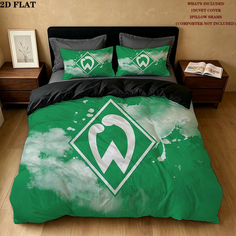 Werder Muster Bettwäsche Heimdekoration Geburtstagsgeschenk ( 1 Bettbezug + 2 Kissenbezüge, ohne Füllung),Fanartikel.