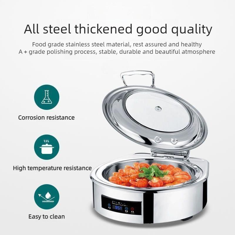 Hydraulic Flip Stainless Steel Buffet Stove Touch Control Electric Heating Breakfast Stove Hotel High-end Buffet Insulated Stove