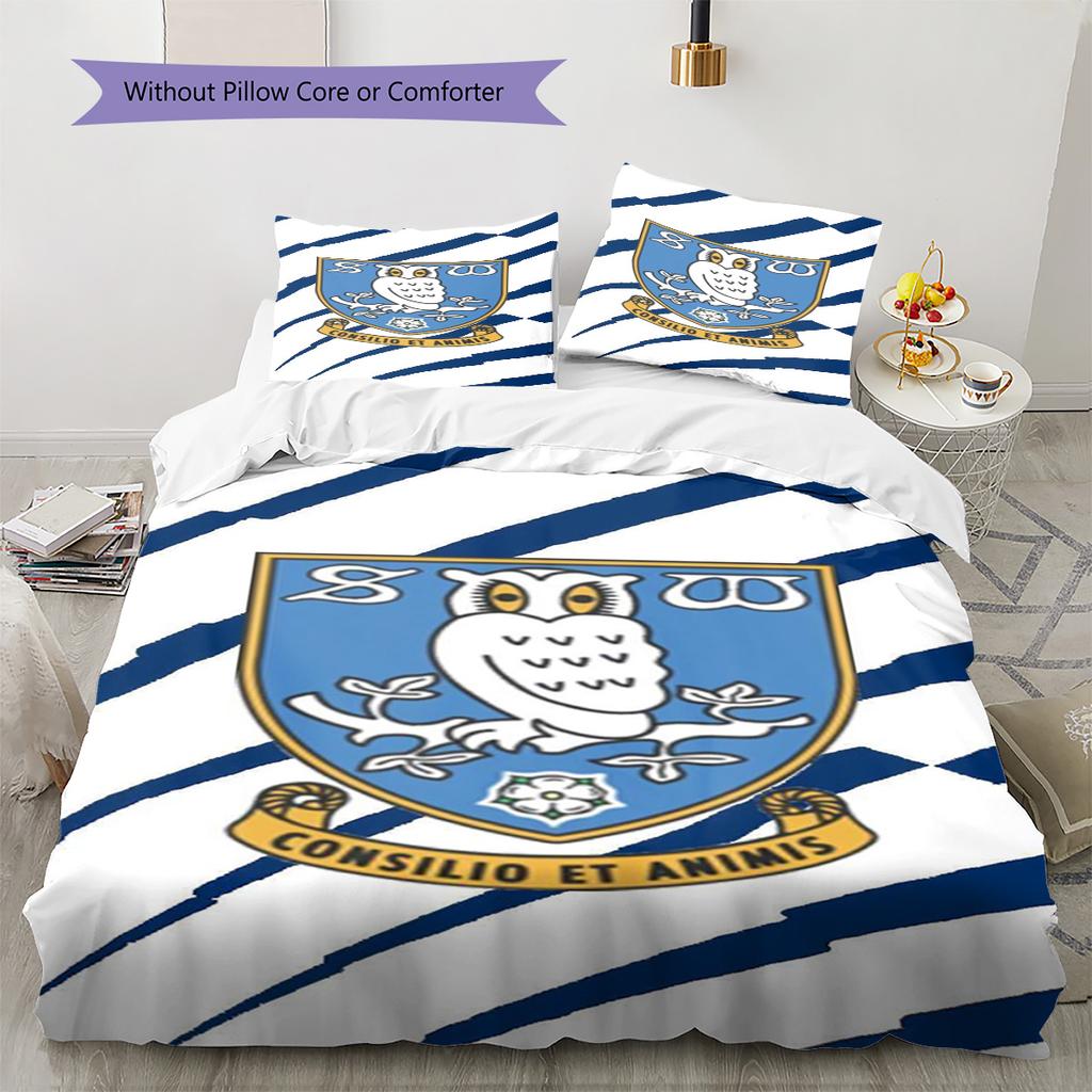 Sheffield Wednesday Football Club Pattern Bedding,Quilt Set Quilt Cover Pillowcase Home Birthday Gift (1 * duvet cover + 2 * pillowcase, without core)