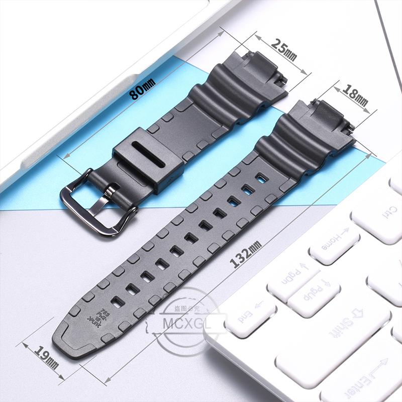 Uhrenarmband für Casio AQ-S810W AE1200WH SGW300 400 500 W-800H Herren Wasserdicht Natürliches Harz Ersatz Dornschließe Armband