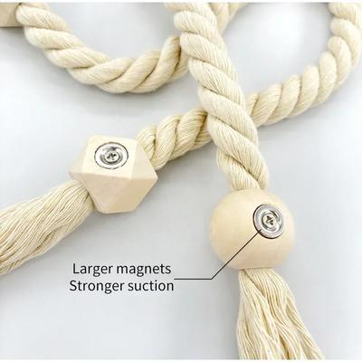 2 st magnetiska gardinbindare Boho Handvävda Massivt Trä Rumstillbehör Klämhållare Eleganta Gardiner Heminredning