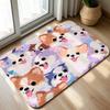 Cute Dachshund Dog Floor Mat Stripe Pattern Welcome Rug Sweater Puppy Area Rug Doormat Bedroom Cloakroom Balcony Floor Decor