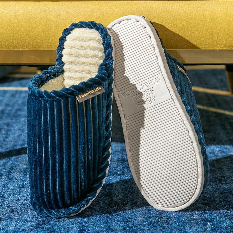 Bow Cotton Slippers Women and Men Winter Couples Home Non-slip Fluffy Warm Floor Mop Corduroy Slippers Batch