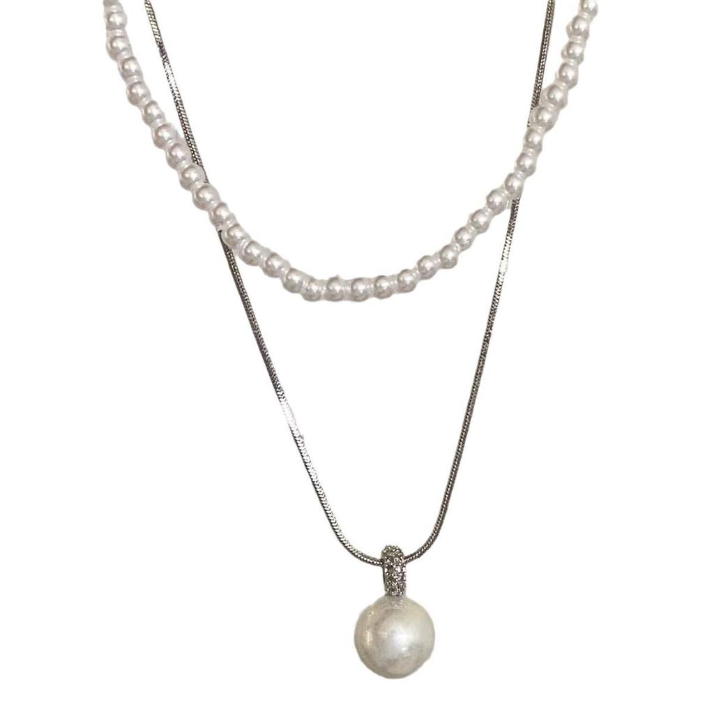 Elegant Double-Layer Pearl Choker Necklace