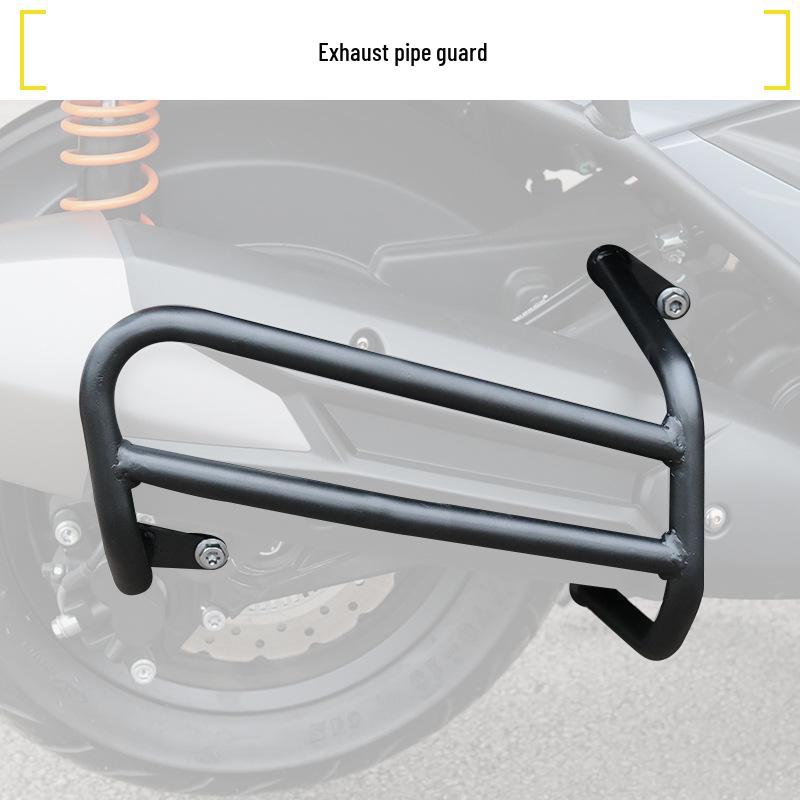 QJ250 Motorcycle Front/Rear Bumpers, Exhaust Guards, and Rear Luggage Rack