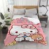Kawaii Kitty Hello Double Blanket School Decorative Bed Blankets Home Bedroom Decoration Bedspread the Sofa Throw Warm Winter