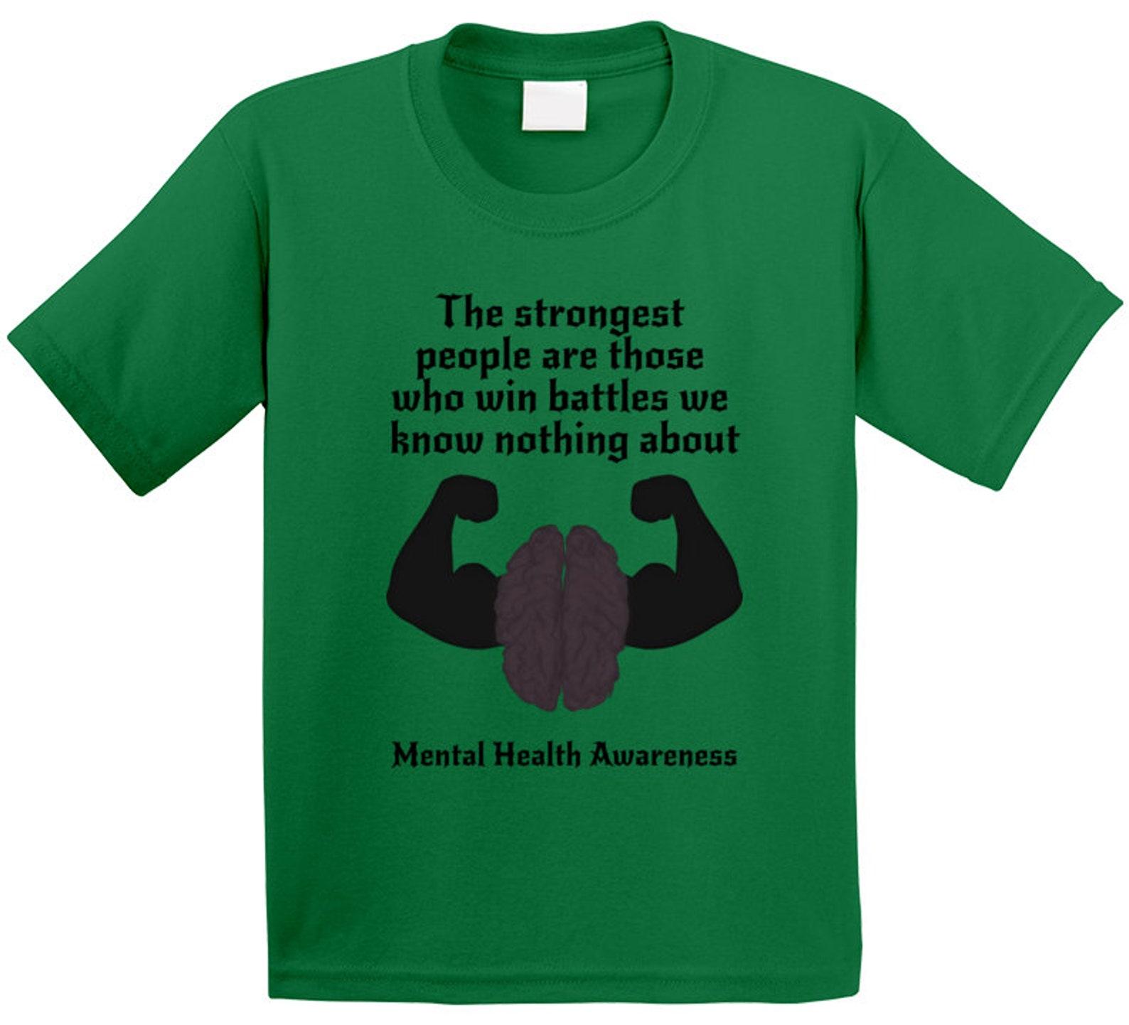 Mental Health Awareness Strength Green T Shirt Youth 2XL