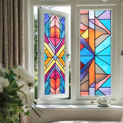 European Style Retro Glass Film,Electrostatic Frosting,Adhesive Free Art Painting,Privacy Protection, Window Film, Stained Glass