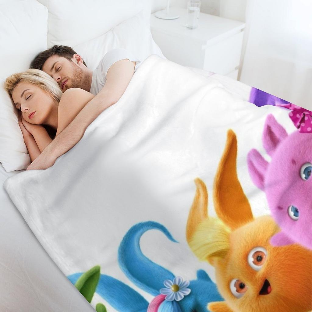 Sunny Bunnies - All Hold Paws! Throw Blanket Retros wednesday Vintage Soft Big Blankets