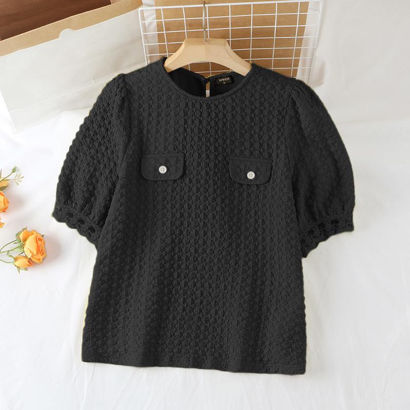 

Літні жіночі вільні топи з короткими рукавами VONDA S чорний