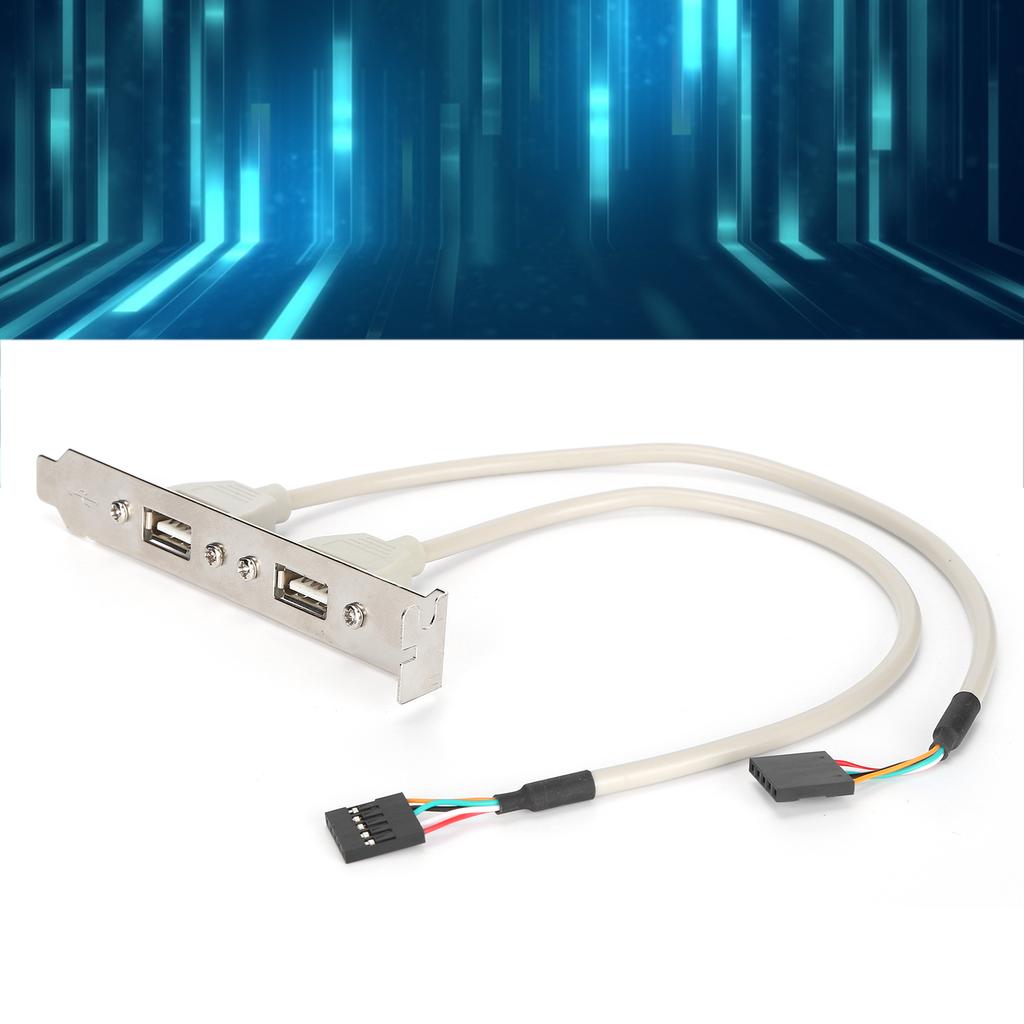 Front Panel Expansion 2 Ports USB 2.0 Plug and Play with Slot Plate Bracket Panel Cable Adapter
