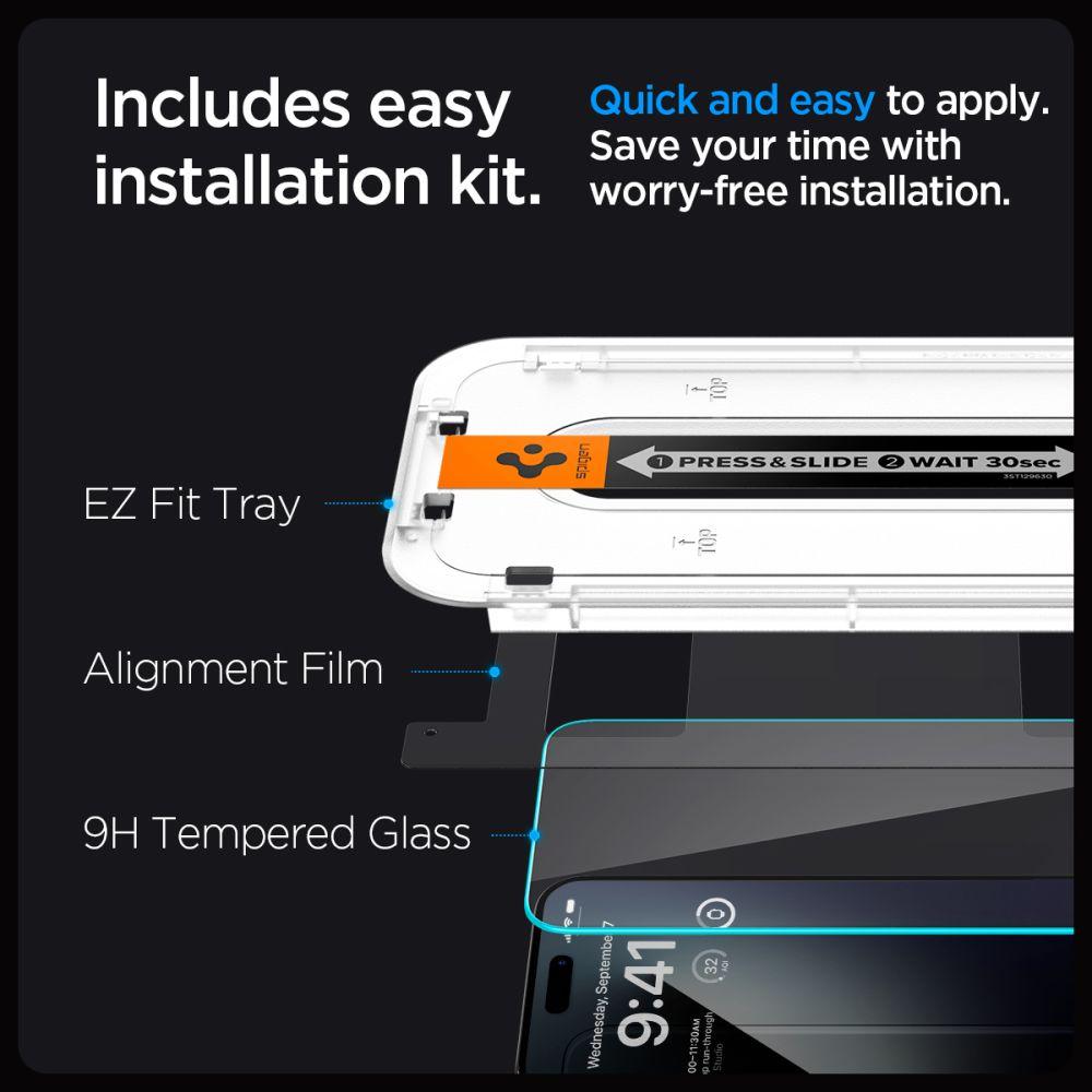Szkło Hartowane Spigen Glas.tr Ez Fit 2-Pack Iphone 15 Pro Max Clear