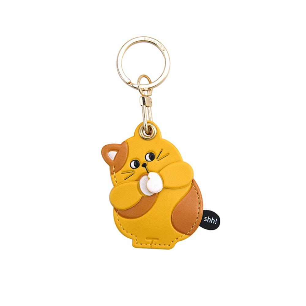 

Small Animal Pendant Key Chain Durable Key Ring Creative Access Card Sleeve 3 {Cat}