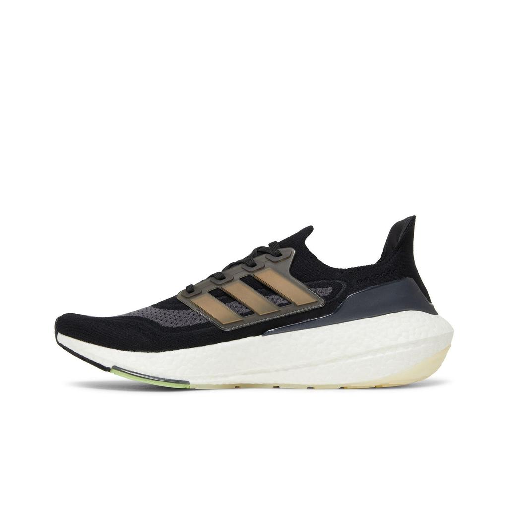 adidas UltraBoost 21 'Black Silver Metallic' (Unisex) Core Black / Silver Metallic / Solar Yellow Running Shoes FY0374