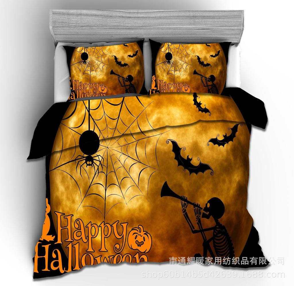 3D Digital Printing Halloween Bedding Pattern Four-Piece Set Three-Piece Set Sticker